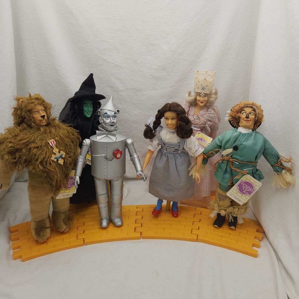 Dolls WIZARD OF OZ 14” Presents Of Hamilton 1987 Yellow Brick Stands 6 Figures